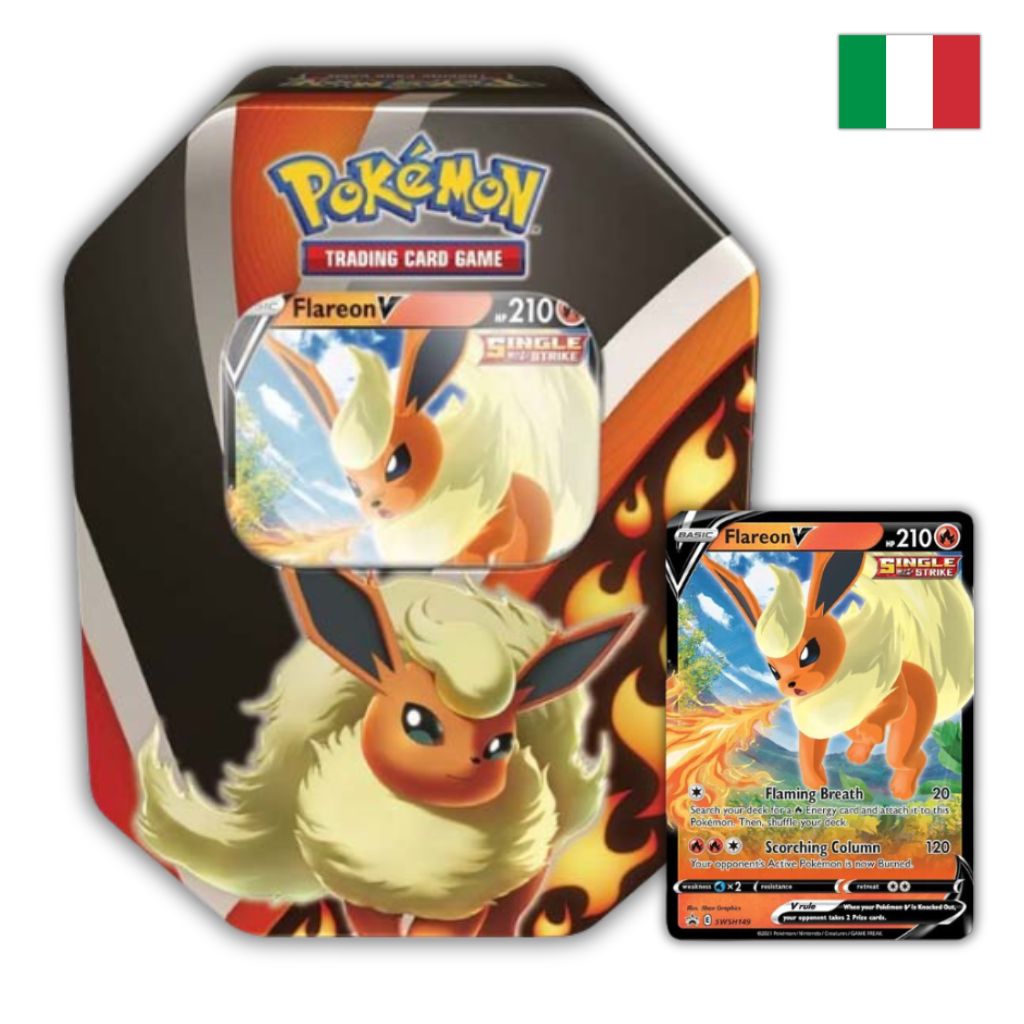 Pokémon Card Game | Tin da Collezione Evoluzioni di Eevee: Flareon-V (IT)