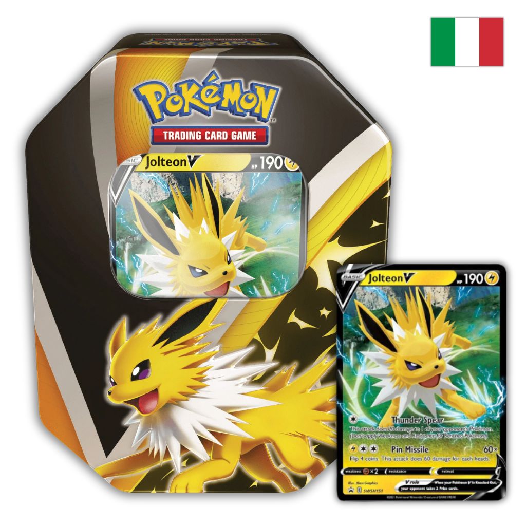Pokémon Card Game | Tin da Collezione Evoluzioni di Eevee: Jolteon-V (IT)