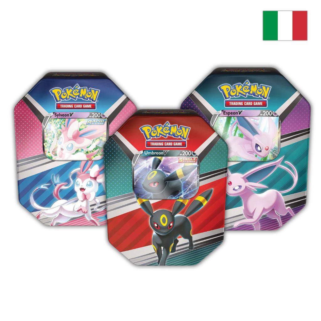 Pokémon Card Game | Tris Tin da Collezione Eroi V: Sylveon-V, Espeon-V e Umbreon-V (IT)