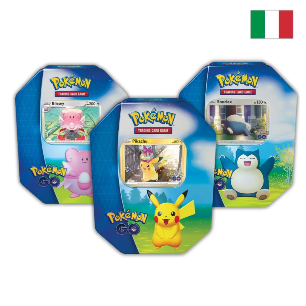 Pokémon Card Game | Tris Tin da Collezione Pokemon GO: Pikachu, Snorlax e Blissey (IT)