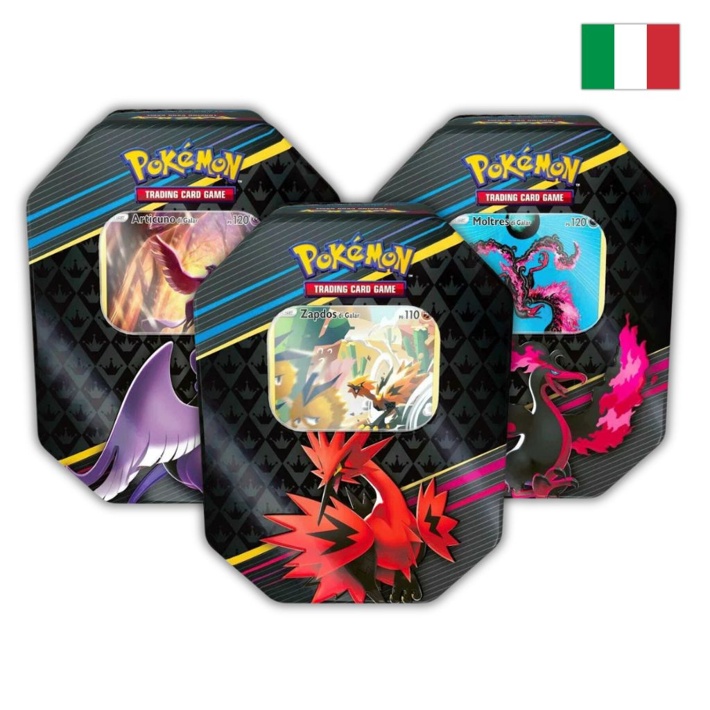 Pokémon Card Game | Tris Tin da Collezione Zenit Regale: Moltres, Zapdos e Articuno di Galar (IT)