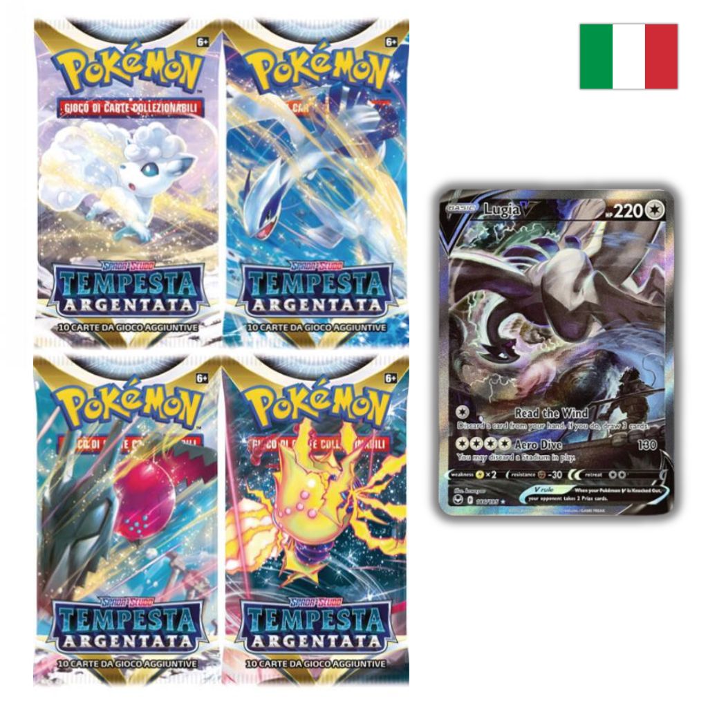 Pokémon Card Game | Spada e Scudo Tempesta Argentata 4 Buste Set Artwork (IT)