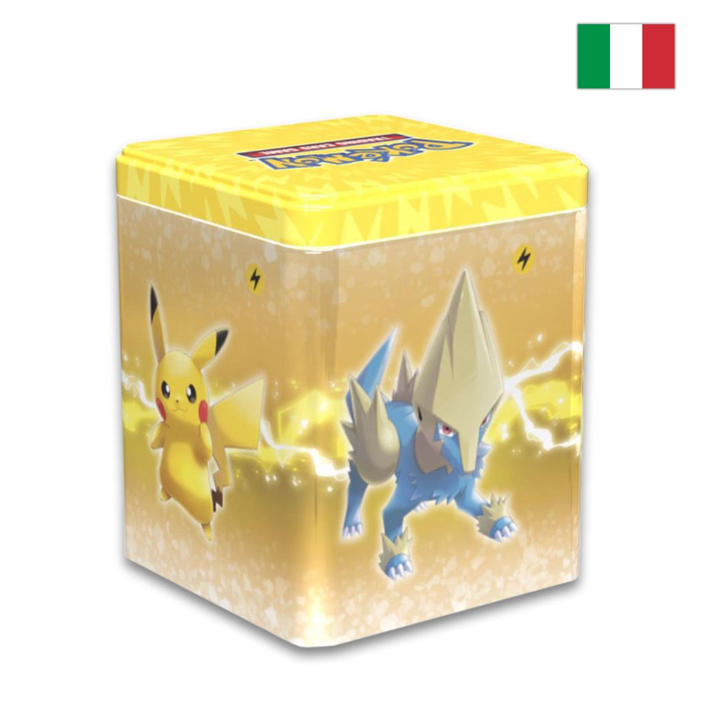 Pokémon Card Game | Stacking Tin da Collezione Tipo Elettro: Electivire, Yamper, Manectric, e Pikachu (IT)