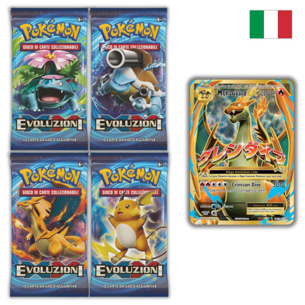 Pokémon Card Game | XY Evoluzioni 4 Buste Set Artwork (IT)