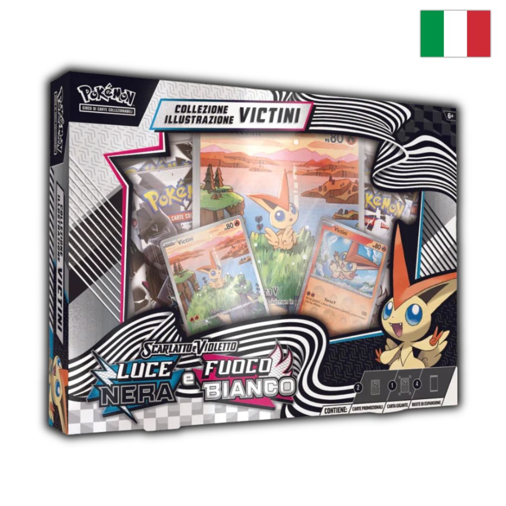 Pokémon Card Game | Collezione Illustrazione Victini | Luce Nera e Fuoco Bianco (IT)