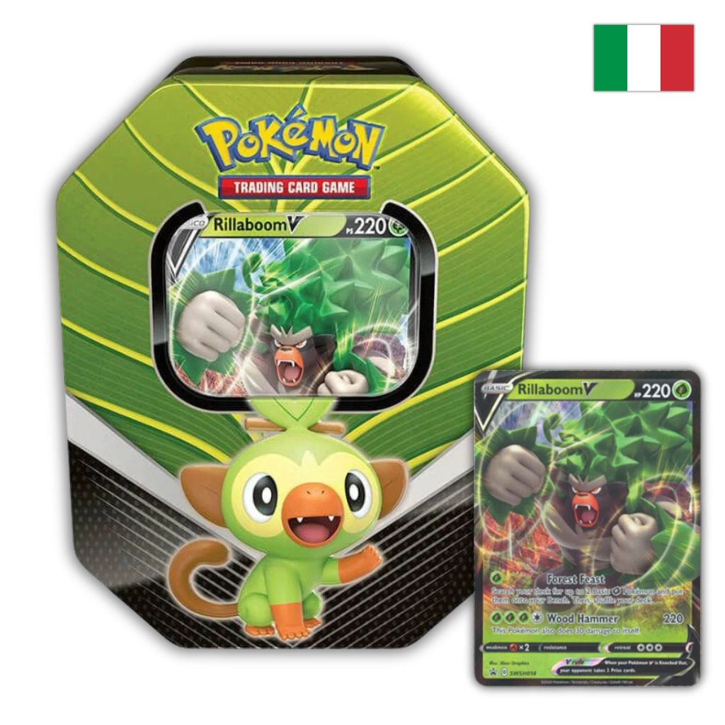 Pokémon Card Game | Tin da Collezione Compagni D’avventura di Galar: Rillaboom-V (IT)