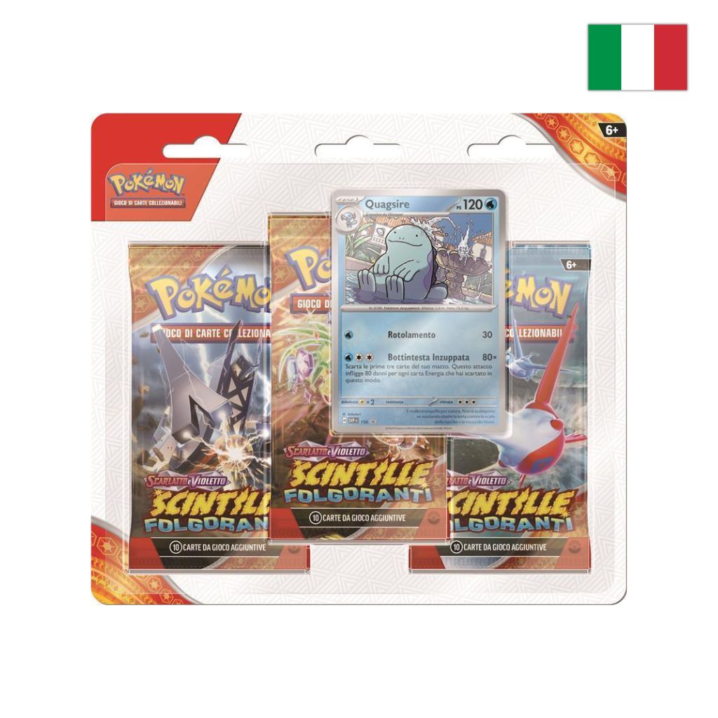 Pokémon Card Game | Collezione Scintille Folgoranti Quasgire - Blister 3 Buste (IT)