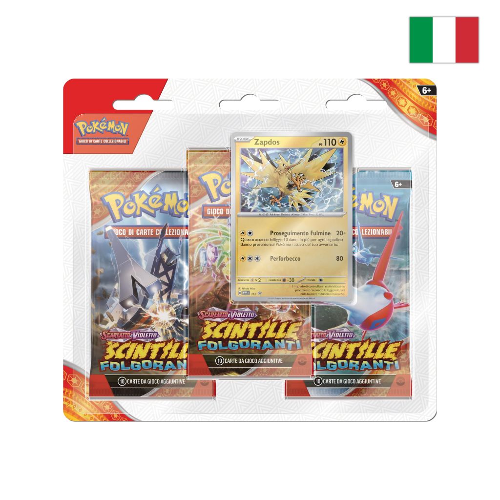 Pokémon Card Game | Collezione Scintille Folgoranti Zapdos - Blister 3 Buste (IT)