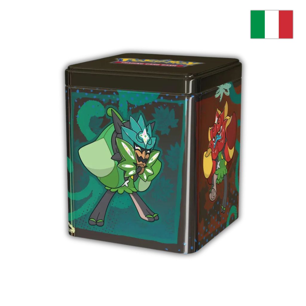 Pokémon Card Game | Stacking Tin da Collezione Tipo Ogerpon: Maschera Turchese, Fondamenta, Pozzo e Focolare (IT)