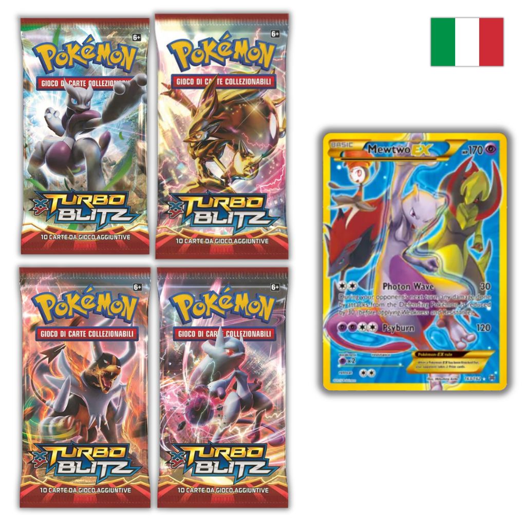 Pokémon Card Game | XY Turbo Blitz 4 Buste Set Artwork (IT)