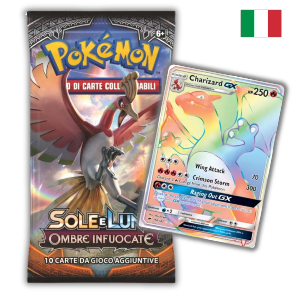 Pokémon Card Game | Sole e Luna Ombre Infuocate Busta 10 Carte (IT)
