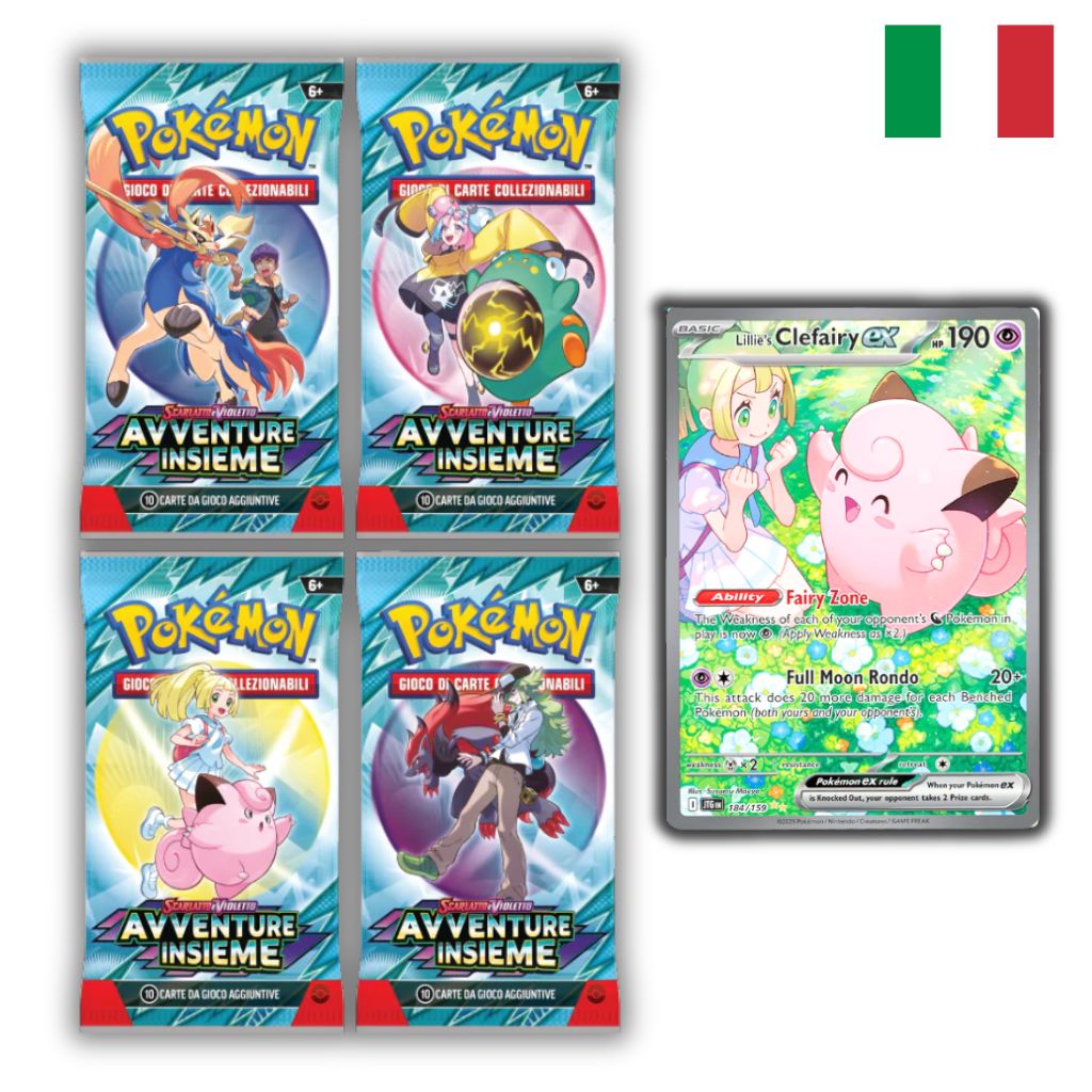 Pokémon Card Game | Scarlatto e Violetto Avventure Insieme 4 Buste Set Artwork (IT)
