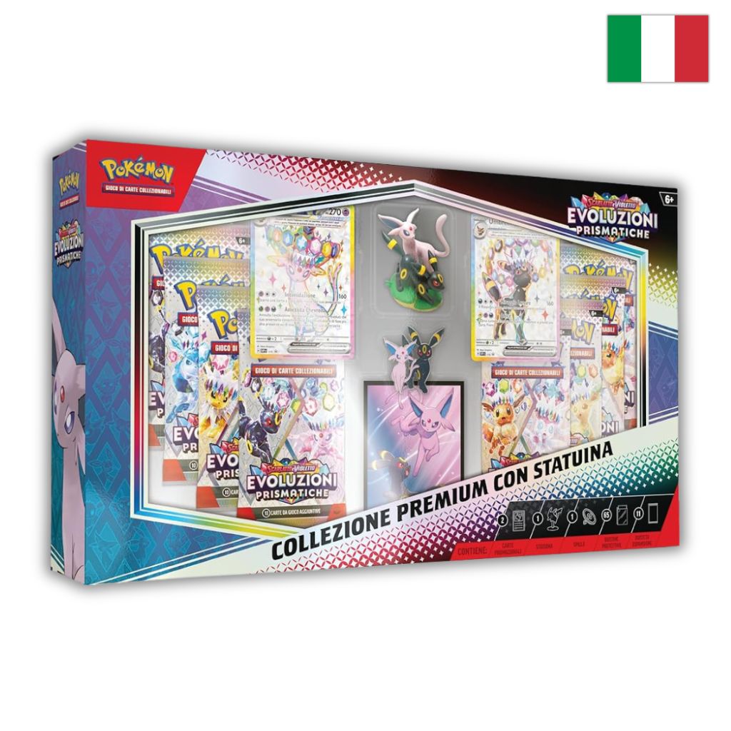 Pokémon Card Game | Collezione Premium Evoluzioni Prismatiche con Statuina Espeon e Umbreon (IT)